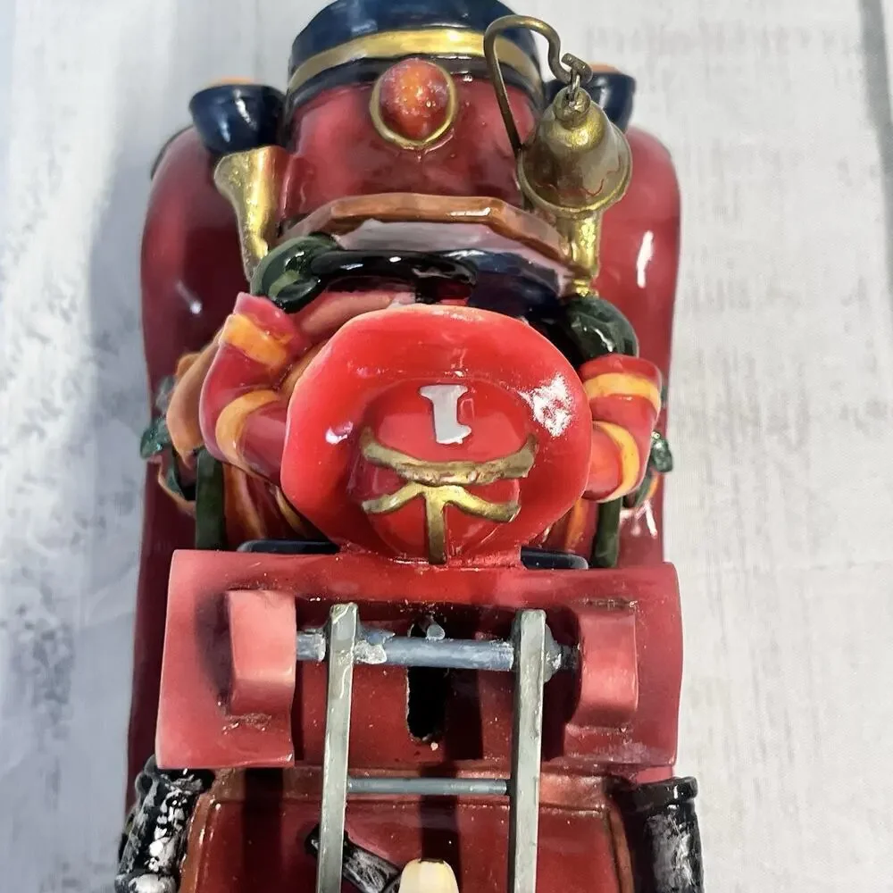 Vintage Roman Inc Music Box Santa Fireman Firetruck Figurine Christmas *Damaged*